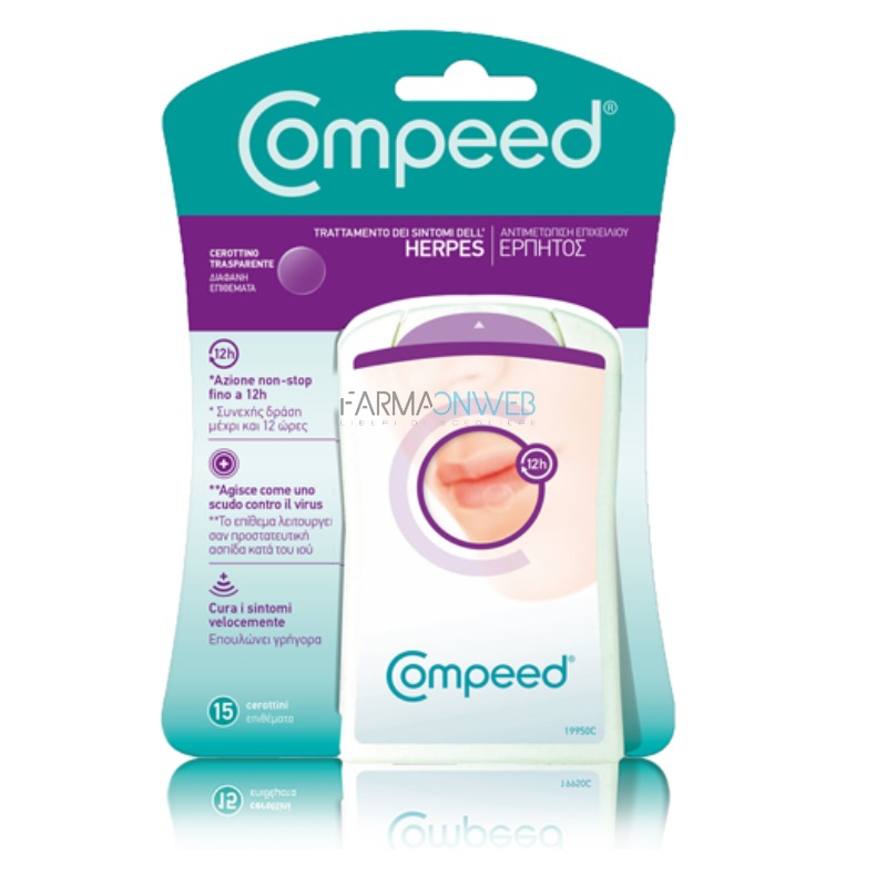 Compeed Herpes Labiale 15 Cerotti Protettivi Lenitivi Invisibili