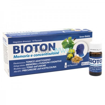 Sella Bioton Memoria e Concentrazione Integratore Alimentare 14 flaconcini