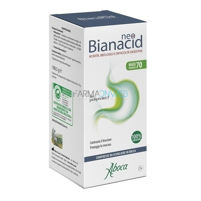 Aboca Naturaterapia Linea Salute Gastrointestinale NeoBianacid 70 compresse
