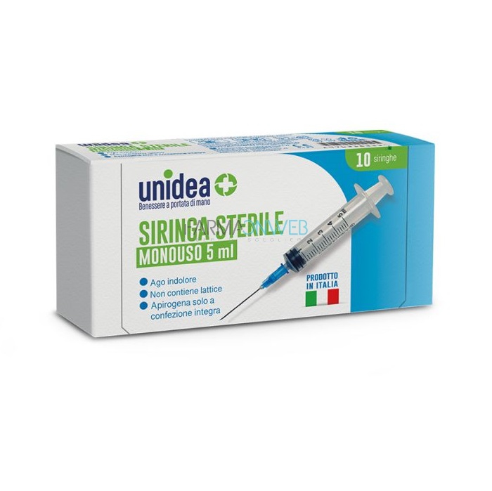 Unidea Siringa Sterile Monouso 5 ml 10 pezzi