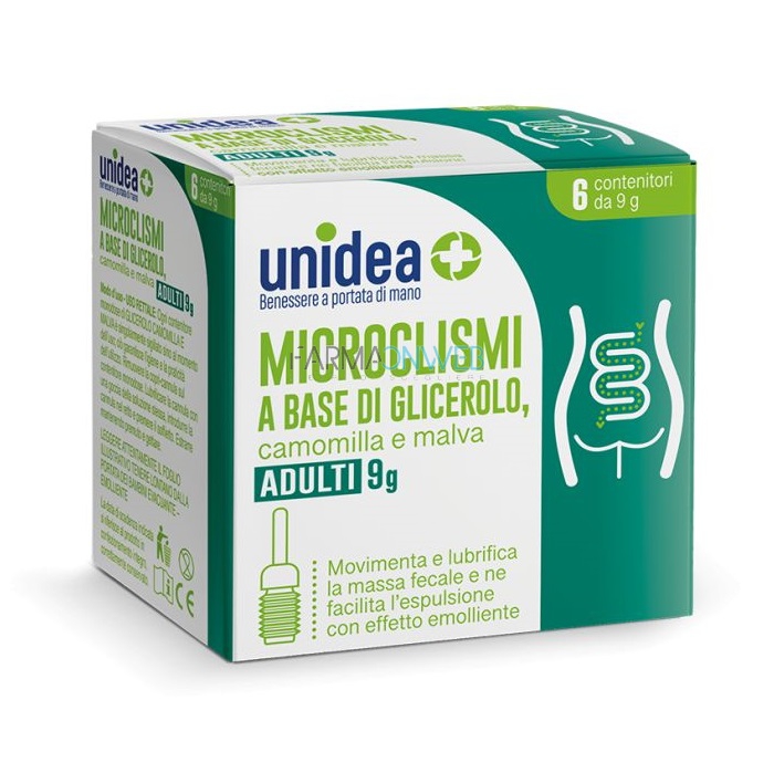 Unidea Microclismi a base di Glicerolo, Camomilla e Malva Adulti 6 contenitori