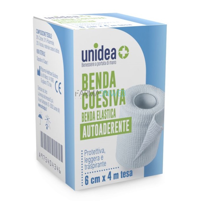 Unidea Benda Coesiva Elastica Autoaderente 6 cm x 4 m