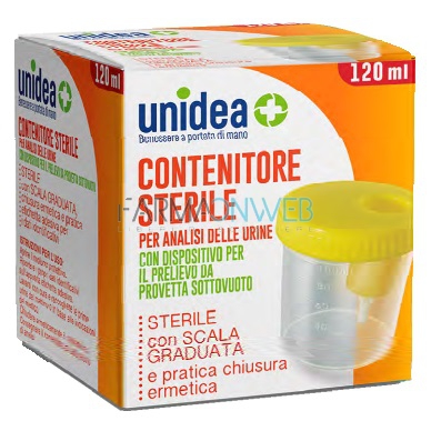 Unidea Contenitore Sterile per Analisi Urine con Disp. Prel. Sottovuoto 120 ml