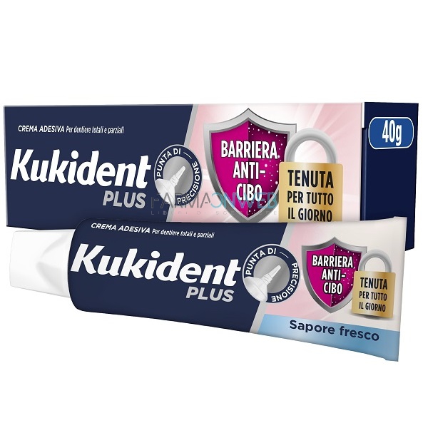 Kukident Plus Barriera Anti-cibo Sapore Fresco 40 g