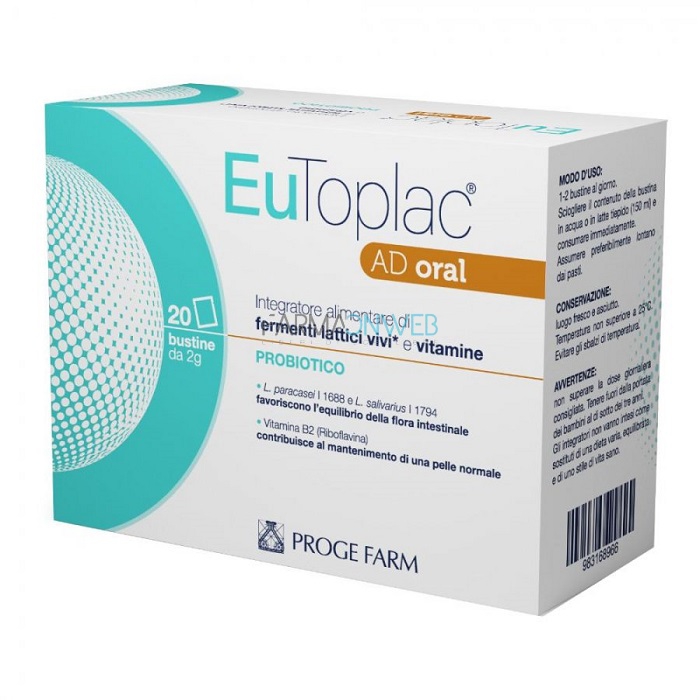 Proge Farm EuToplac AD Oral Integratore Alimentare 20 buste