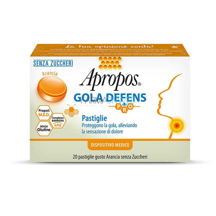 Apropos Gola Defens PRO 20 pastiglie Arancia Senza Zuccheri
