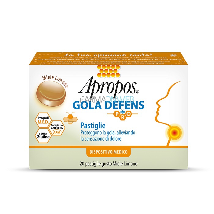 Apropos Gola Defens PRO 20 pastiglie Miele Limone