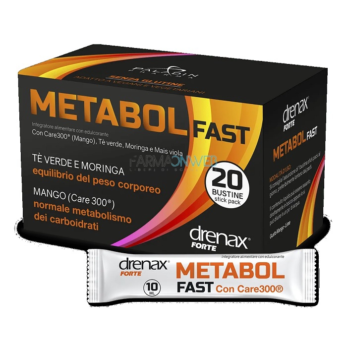 Drenax Forte Metabol Fast Integratore Alimentare 20 bustine stick pack
