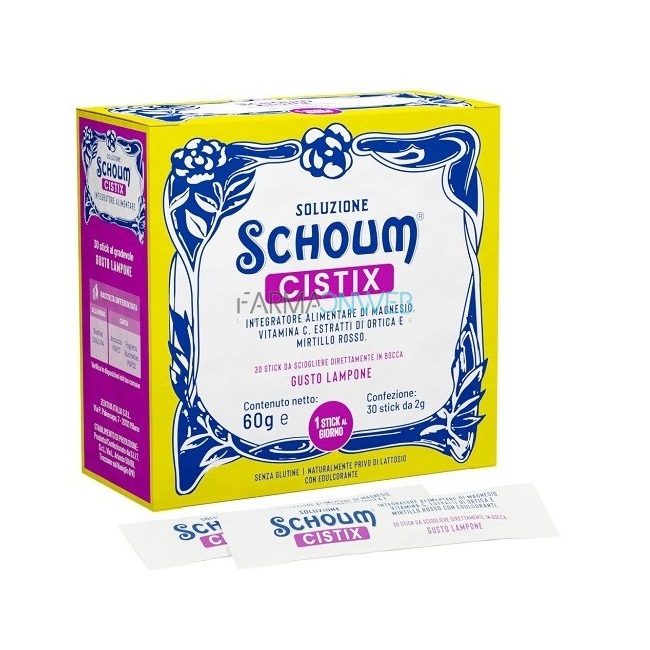 Soluzione Schoum Cistix Oro Integratore Alimentare 30 stick Gusto Lampone