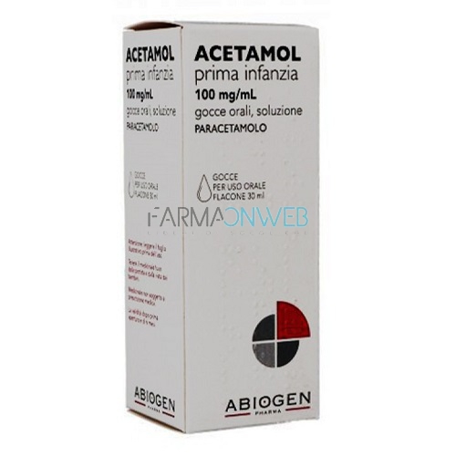 Acetamol Prima Infanzia Prima Infanzia 100 Mg/ Ml Gocce Orali, Soluzione 1 Flacone Da 30 Ml