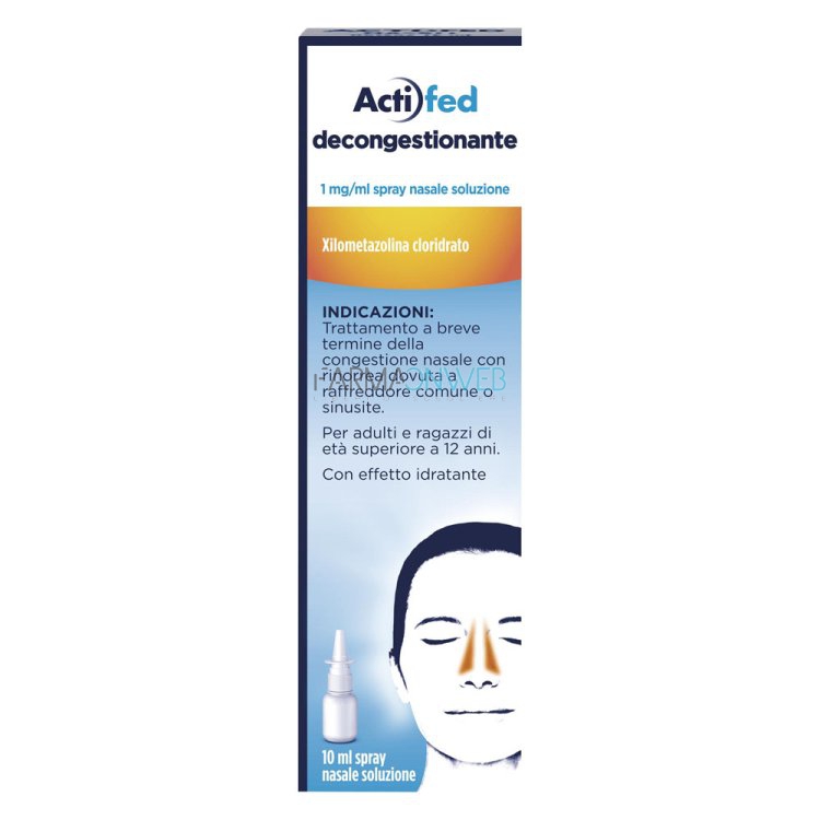 Actifed Decongest 1 Mg/Ml Spray Nasale, Soluzione 1 Flacone Hdpe Da 10 Ml