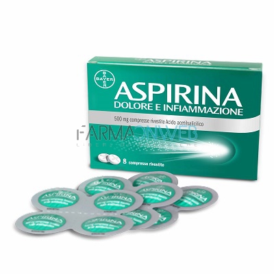 Aspirina Dolore Inf 500 Mg Compresse Rivestite 8 Compresse In Blister Al/Pe/Carta