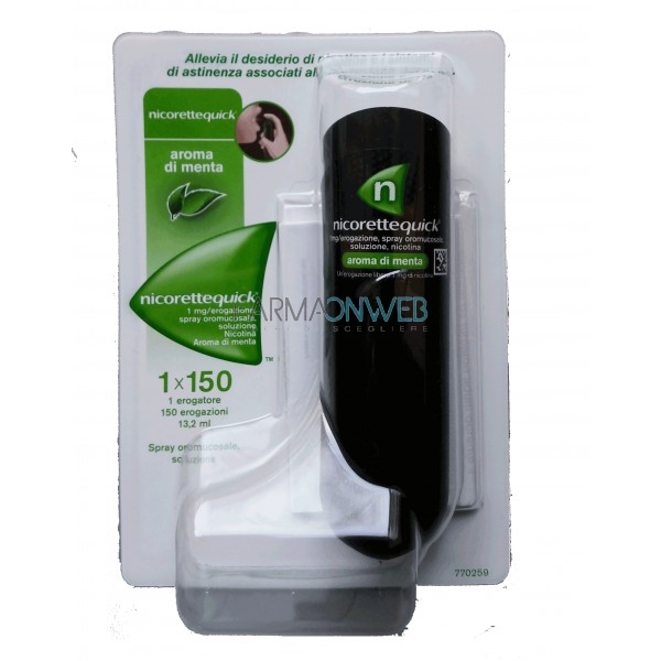 Nicorettequick 1Mg/Erogazione Spray Oromucosale, Soluzione Da 150 Dosi In Erogatore
