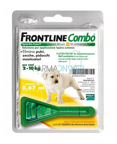 Frontline Combo Spot On per Cani da 2 a 10 kg 1 Pipetta 0,67 ml