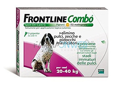 Frontline Combo Spot On per Cani da 20 a 40 kg 3 Pipette 2,68 ml