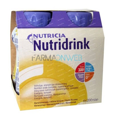 Nutridrink Supplemento Ipercalorico Completo Gusto Banana 4 x 200 ml