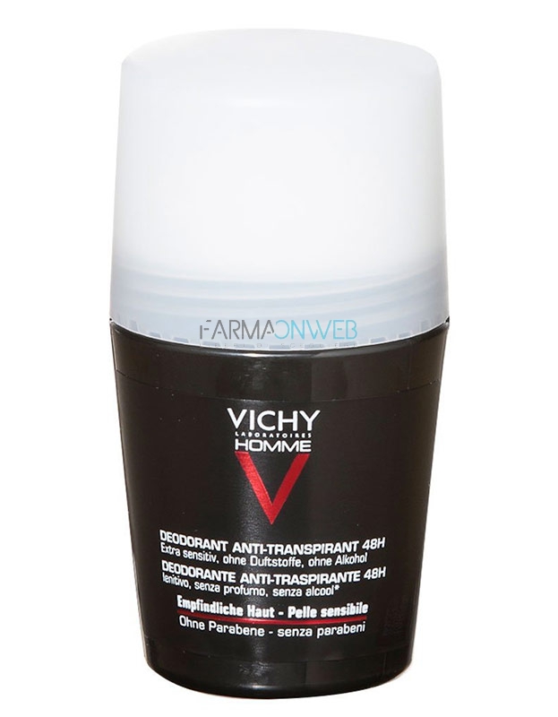 Vichy Homme Deodorante Uomo Roll-on 48h Pelle Sensibile 50 ml