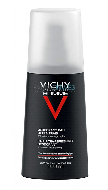 Vichy Homme Deodorante Uomo Vapo Ultra Fresco Anti-Cattivi Odori 100 ml
