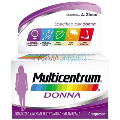 Multicentrum Linea Vitamine Minerali Donna Integratore Alimentare 60 Compresse