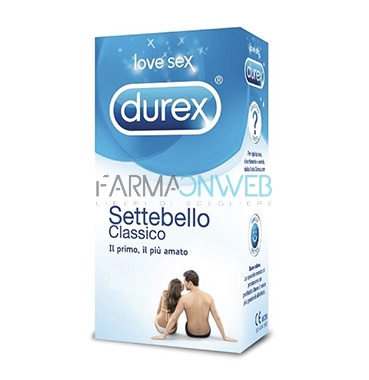 Durex Linea Classica Settebello Cassico Condom Confezione con 12 Profilattici