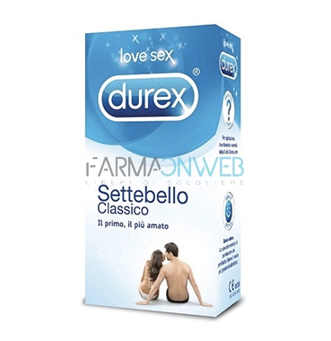 Durex Linea Classica Settebello Cassico Condom Confezione con 6 Profilattici