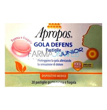 Apropos Linea Dispositivi Medici Defens Gola Junior 20 Pastiglie Panna Fragola