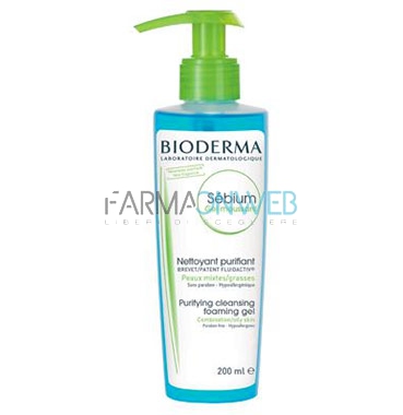 Bioderma Linea Sebium Gel Trattamento Detergente Purificant Pelli Grasse 200ml