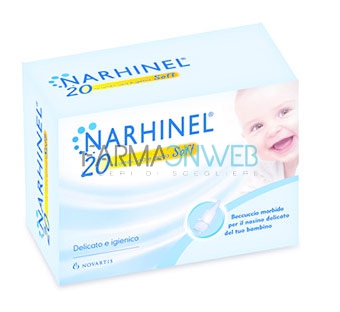 Narhinel Linea Pulizia Salute del Naso 20 Ricambi Soft per Aspiratore Nasale