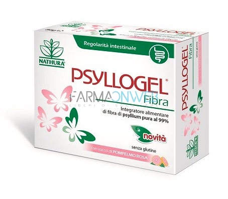 Nathura Psyllogel Fibra Integratore Alimentare 20 Buste Gusto Pompelmo Rosa