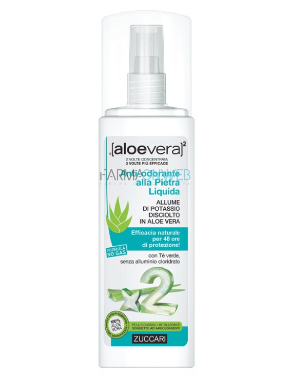 Zuccari AloeVera2 Antiodorante alla Pietra Liquida Allume Potassio 100 ml