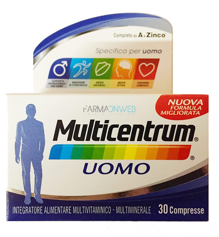 Multicentrum Linea Vitamine Minerali Uomo Integratore Alimentare 30 Compresse