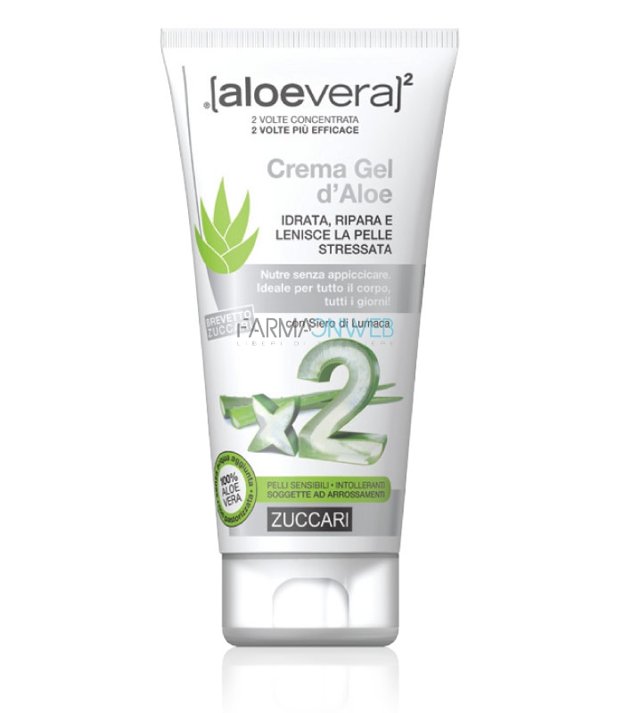 Zuccari AloeVera2 Crema Gel d'Aloe Lenitivo Pelle Stressata 150 ml