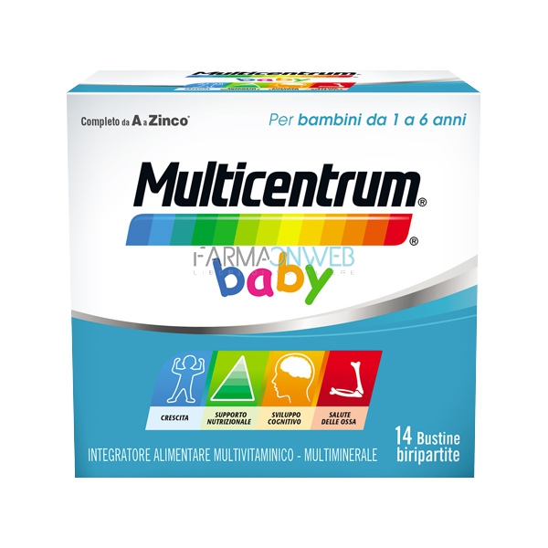 Multicentrum Linea Vitamine Minerali Baby Integratore Alimentare Bambini 14Buste