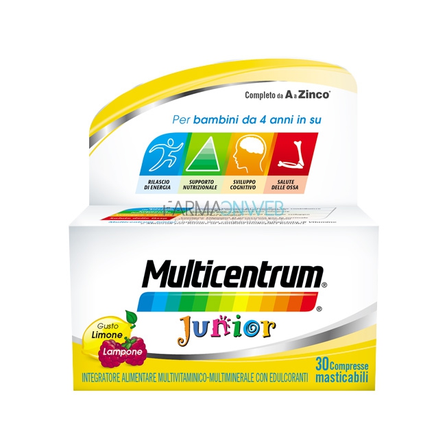 Multicentrum Linea Vitamine Minerali Junior Integratore 30 Compresse Masticabili