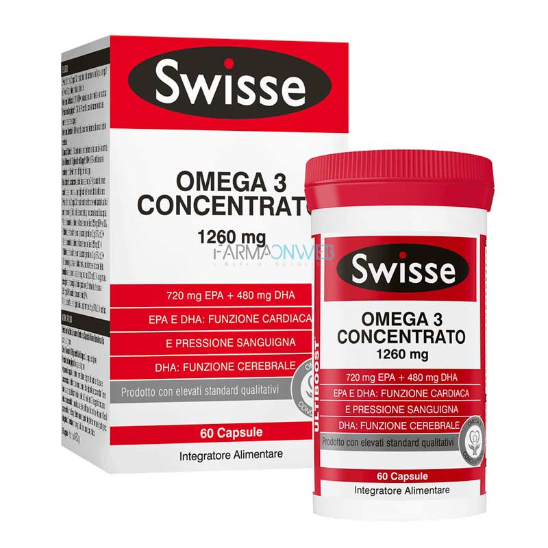Swisse Omega3 Concentrato Integratore per Colesterolo e Trigliceridi 60 Capsule