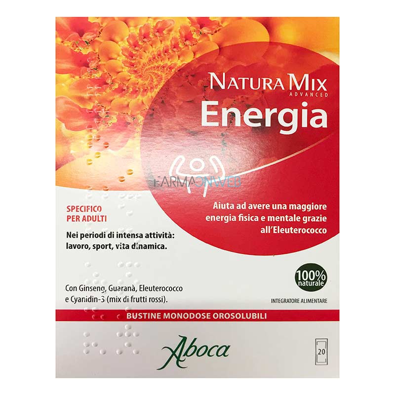 Aboca Natura Mix Advance Energia Integratore Alimentare 20 Buste Orosolubili