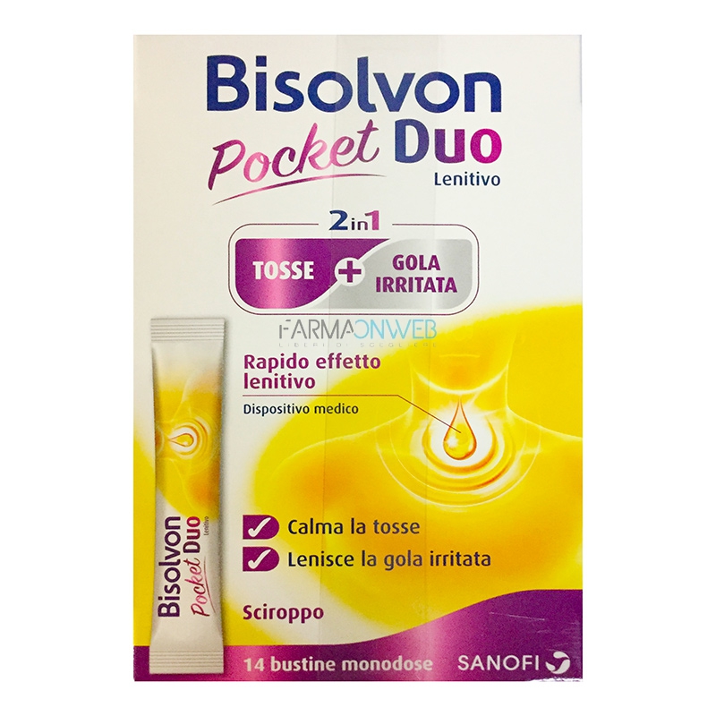 Sanofi Aventis Linea Dispositivi Medici Bisolvon Duo Pocket Tosse Gola 14 Buste